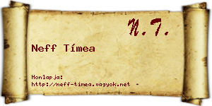 Neff Tímea névjegykártya